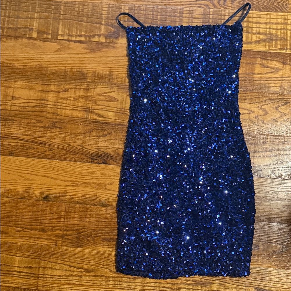 Sparkling Blue Sequin Dress